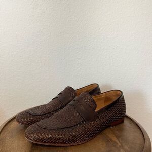 Curatore Mattia Leather Woven Penny Loafers Dress Shoes Men's Size 12